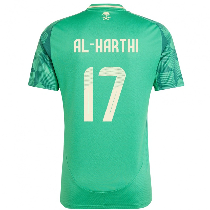 Danxen Kinder Saudi-Arabien Adel Al-Harthi #17 Grün Heimtrikot Trikot 24-26 T-Shirt