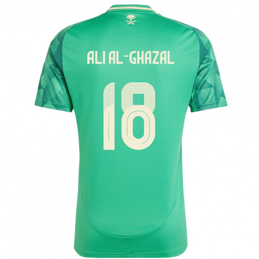 Danxen Kinder Saudi-Arabien Hassan Ali Al-Ghazal #18 Grün Heimtrikot Trikot 24-26 T-Shirt