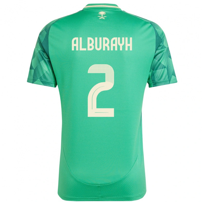 Danxen Kinder Saudi-Arabien Mahmood Alburayh #2 Grün Heimtrikot Trikot 24-26 T-Shirt