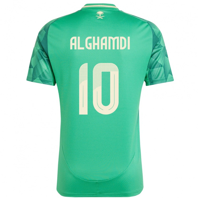 Danxen Kinder Saudi-Arabien Ahmad Alghamdi #10 Grün Heimtrikot Trikot 24-26 T-Shirt