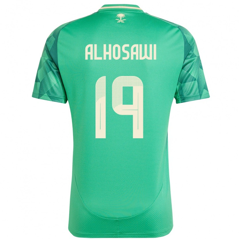 Danxen Kinder Saudi-Arabien Zakrei Alhosawi #19 Grün Heimtrikot Trikot 24-26 T-Shirt