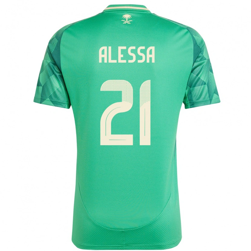 Danxen Kinder Saudi-Arabien Mohammed Alessa #21 Grün Heimtrikot Trikot 24-26 T-Shirt