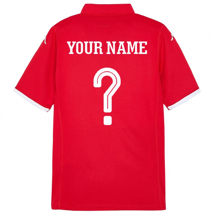 Danxen Kinder Tunesien Ihren Namen #0 Rot Heimtrikot Trikot 24-26 T-Shirt