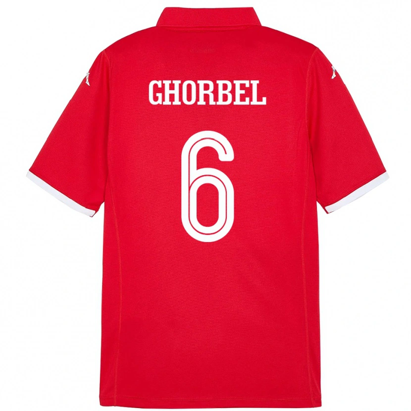 Danxen Kinder Tunesien Mahmoud Ghorbel #6 Rot Heimtrikot Trikot 24-26 T-Shirt