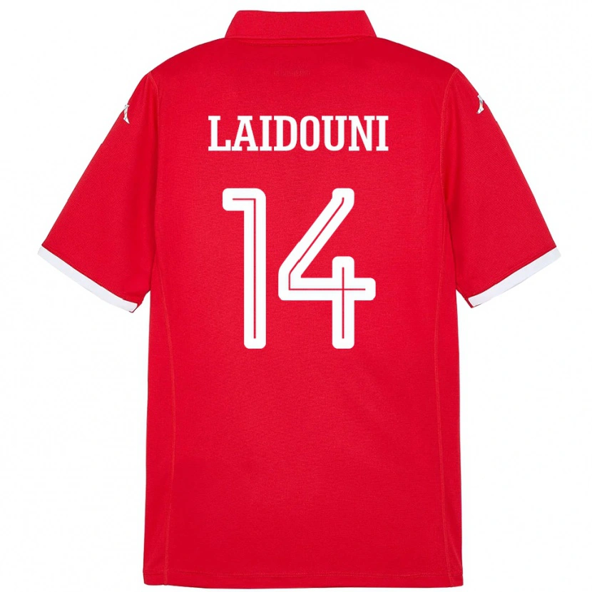 Danxen Kinder Tunesien Aïssa Laïdouni #14 Rot Heimtrikot Trikot 24-26 T-Shirt