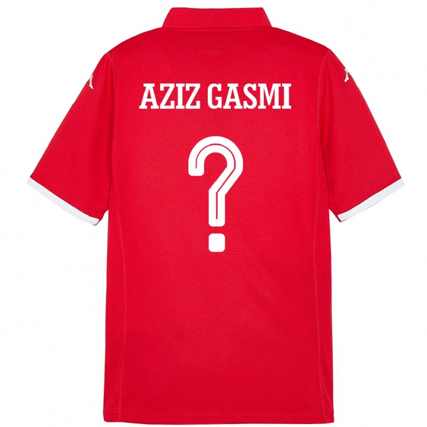 Danxen Kinder Tunesien Mohamd Aziz Gasmi #0 Rot Heimtrikot Trikot 24-26 T-Shirt