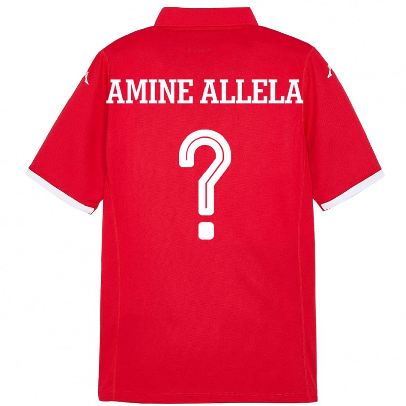 Danxen Kinder Tunesien Mohamed Amine Allela #0 Rot Heimtrikot Trikot 24-26 T-Shirt