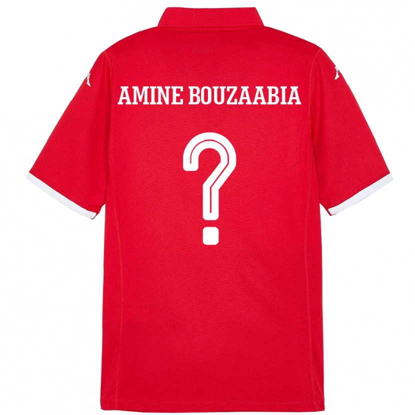 Danxen Kinder Tunesien Mohamed Amine Bouzaabia #0 Rot Heimtrikot Trikot 24-26 T-Shirt