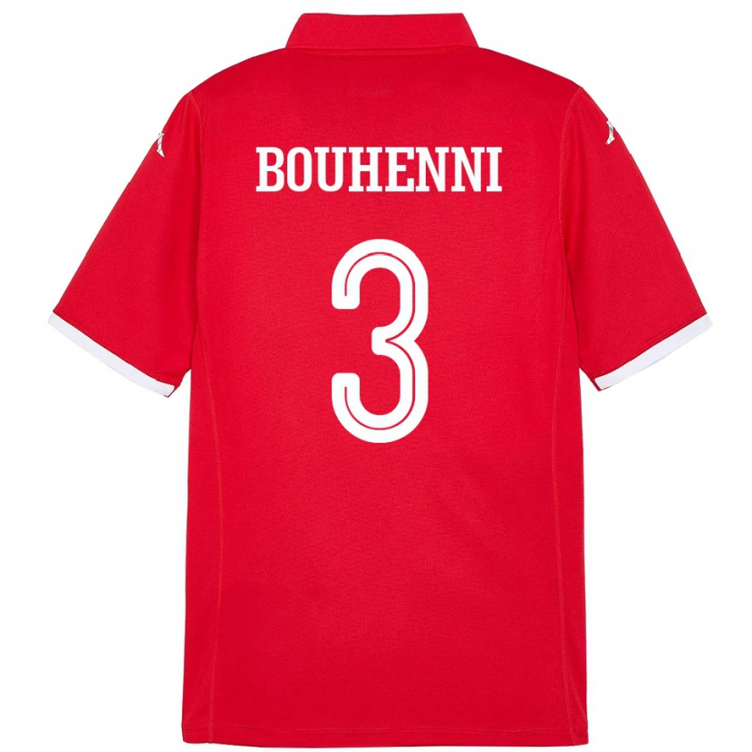 Danxen Kinder Tunesien Rayen Bouhenni #3 Rot Heimtrikot Trikot 24-26 T-Shirt