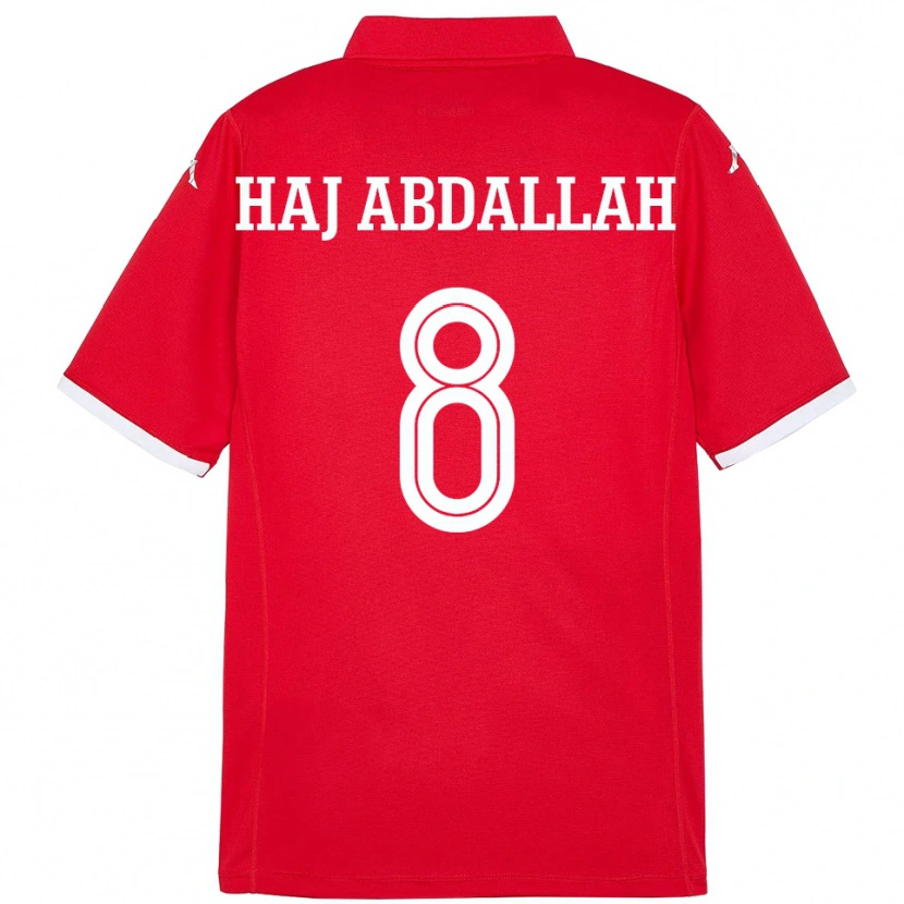 Danxen Kinder Tunesien Saifedine Haj Abdallah #8 Rot Heimtrikot Trikot 24-26 T-Shirt