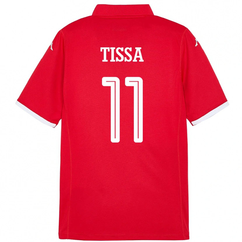 Danxen Kinder Tunesien Wassim Tissa #11 Rot Heimtrikot Trikot 24-26 T-Shirt