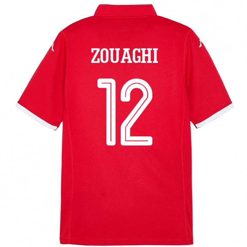 Danxen Kinder Tunesien Thomas Zouaghi #12 Rot Heimtrikot Trikot 24-26 T-Shirt