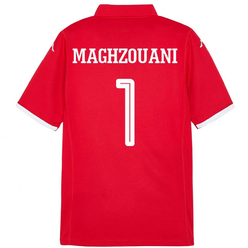 Danxen Kinder Tunesien Wassim Maghzouani #1 Rot Heimtrikot Trikot 24-26 T-Shirt