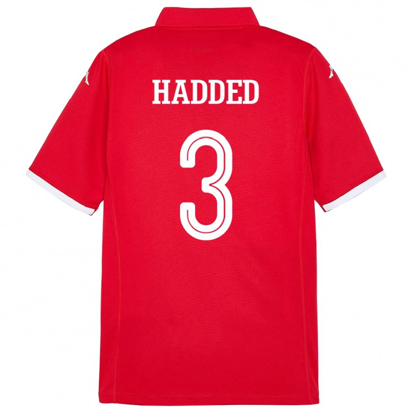 Danxen Kinder Tunesien Rayen Hadded #3 Rot Heimtrikot Trikot 24-26 T-Shirt