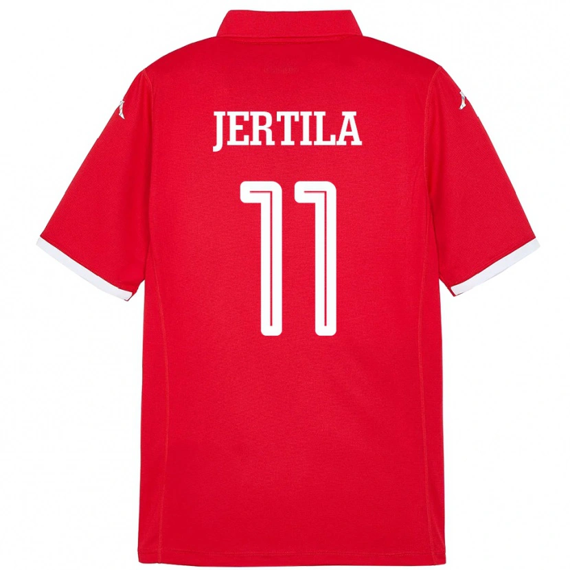Danxen Kinder Tunesien Hedi Jertila #11 Rot Heimtrikot Trikot 24-26 T-Shirt