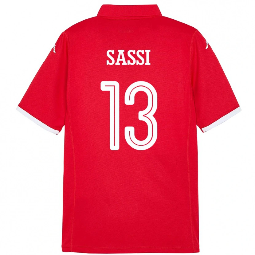 Danxen Kinder Tunesien Ferjani Sassi #13 Rot Heimtrikot Trikot 24-26 T-Shirt