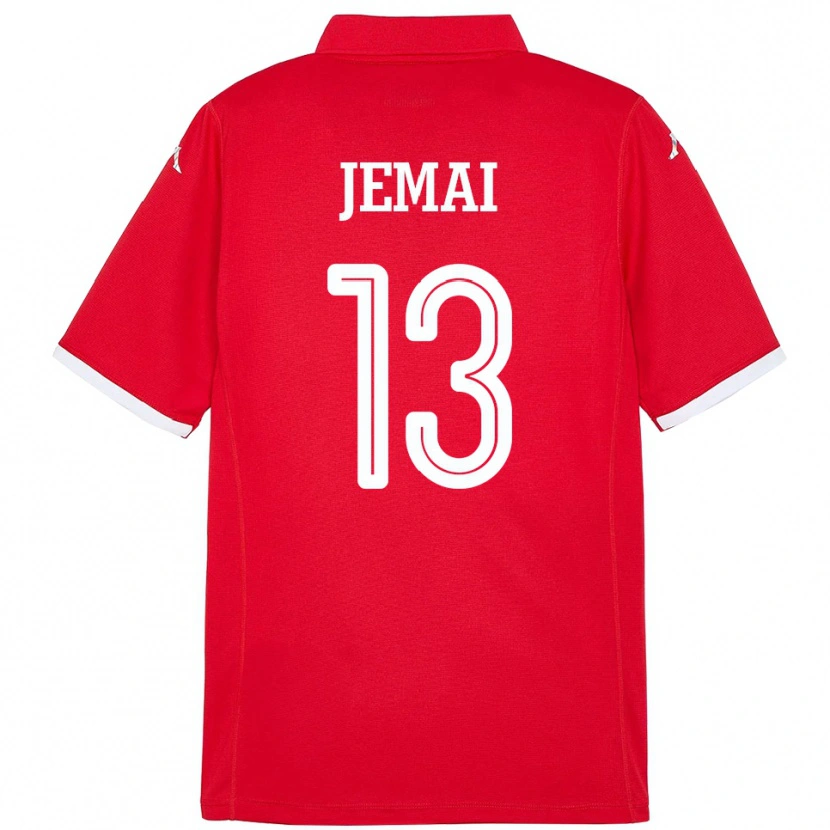 Danxen Kinder Tunesien Yasmine Jemai #13 Rot Heimtrikot Trikot 24-26 T-Shirt