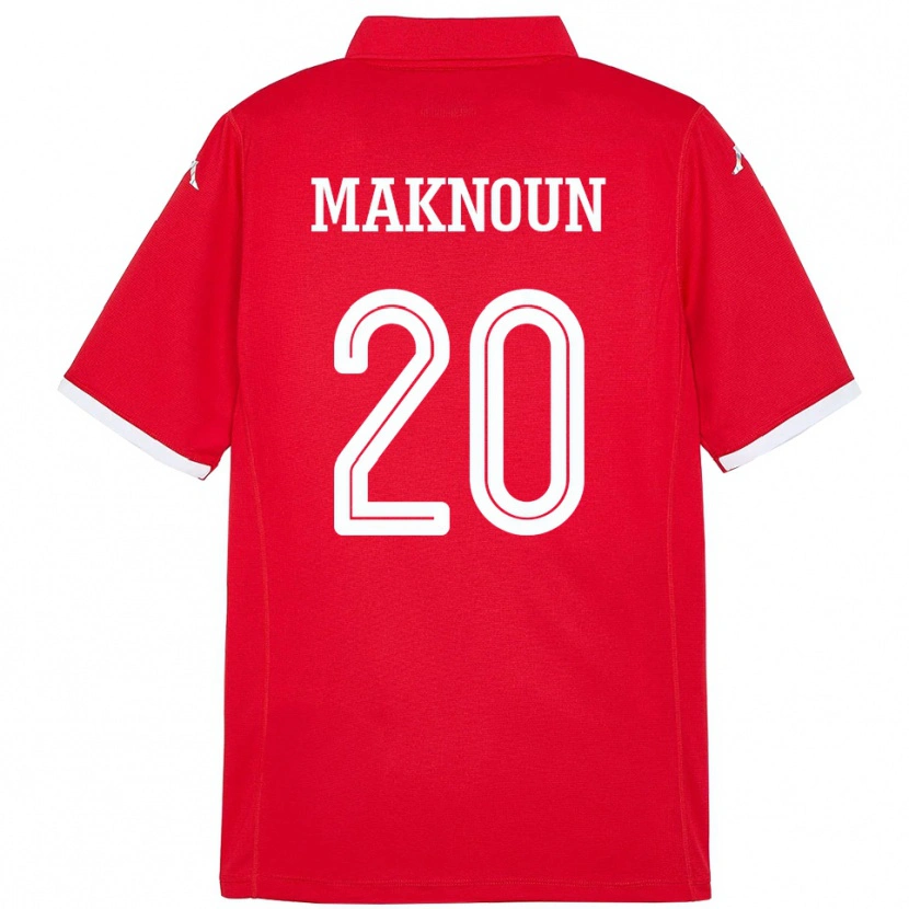 Danxen Kinder Tunesien Leila Maknoun #20 Rot Heimtrikot Trikot 24-26 T-Shirt