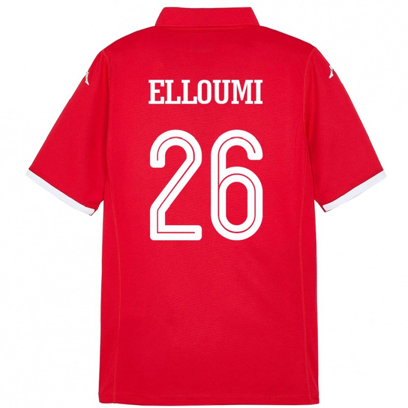 Danxen Kinder Tunesien Khalil Elloumi #26 Rot Heimtrikot Trikot 24-26 T-Shirt