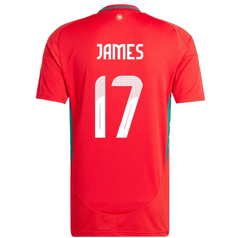 Danxen Kinder Wales Jordan James #17 Rot Heimtrikot Trikot 24-26 T-Shirt