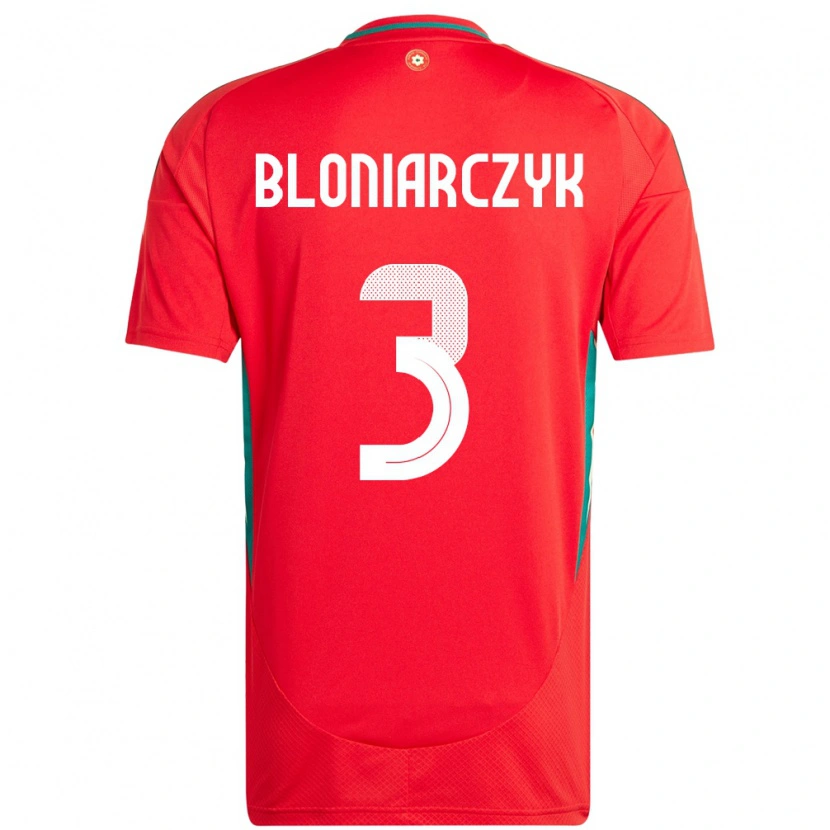 Danxen Kinder Wales Kaven Bloniarczyk #3 Rot Heimtrikot Trikot 24-26 T-Shirt