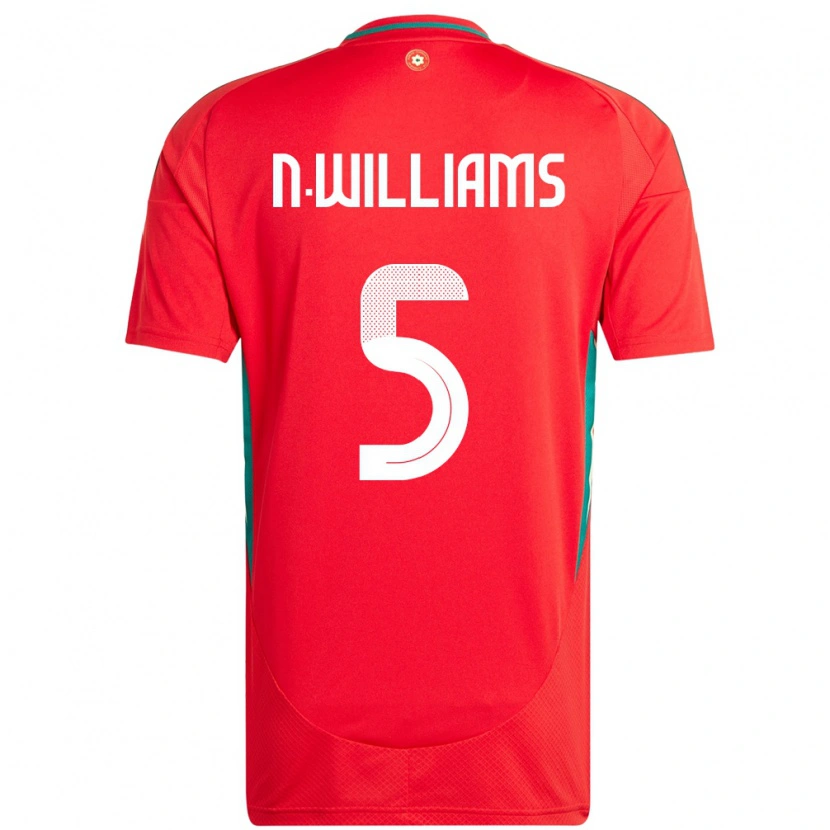 Danxen Kinder Wales Noah Williams #5 Rot Heimtrikot Trikot 24-26 T-Shirt