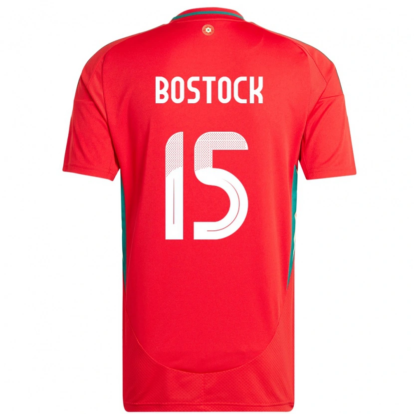 Danxen Kinder Wales Oliver Bostock #15 Rot Heimtrikot Trikot 24-26 T-Shirt