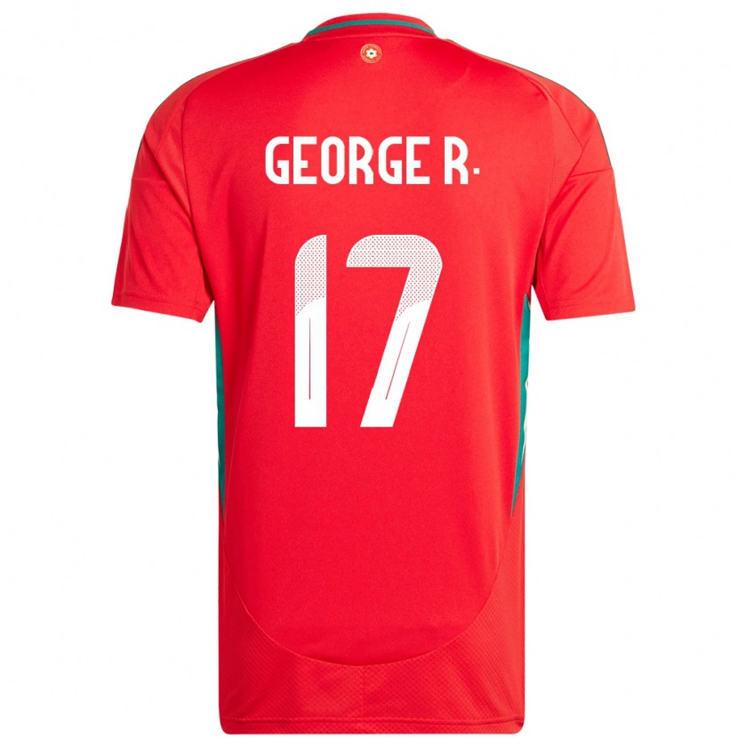 Danxen Kinder Wales George Robinson #17 Rot Heimtrikot Trikot 24-26 T-Shirt