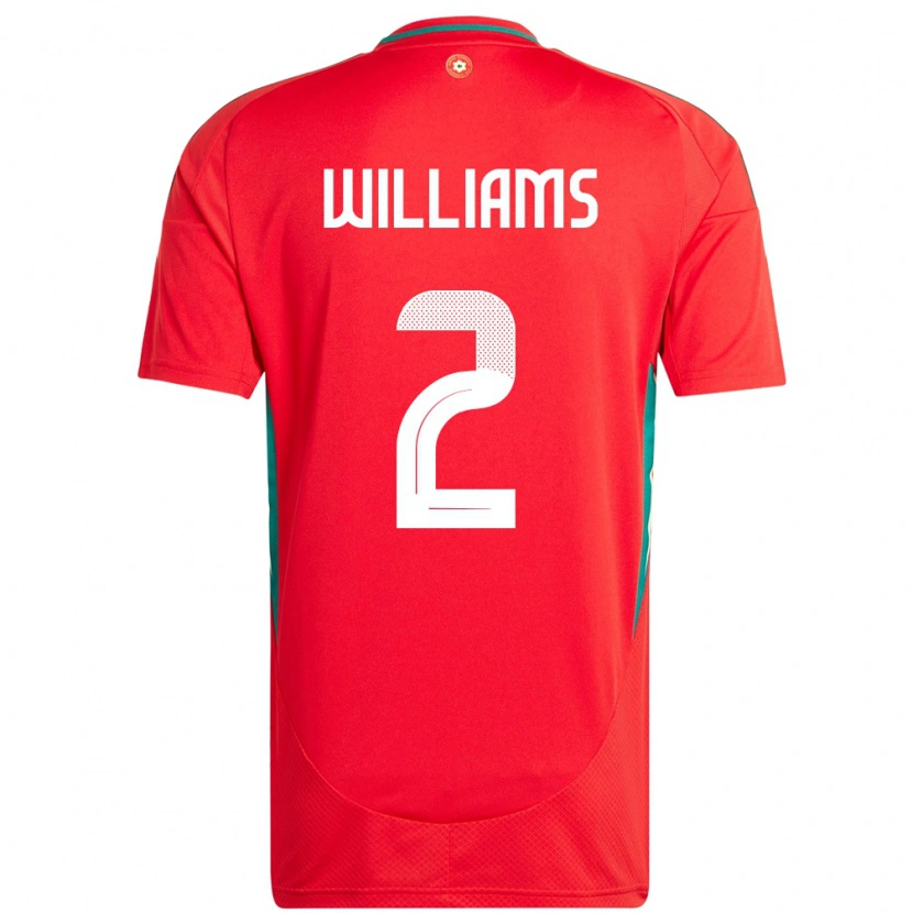 Danxen Kinder Wales Morgan Williams #2 Rot Heimtrikot Trikot 24-26 T-Shirt