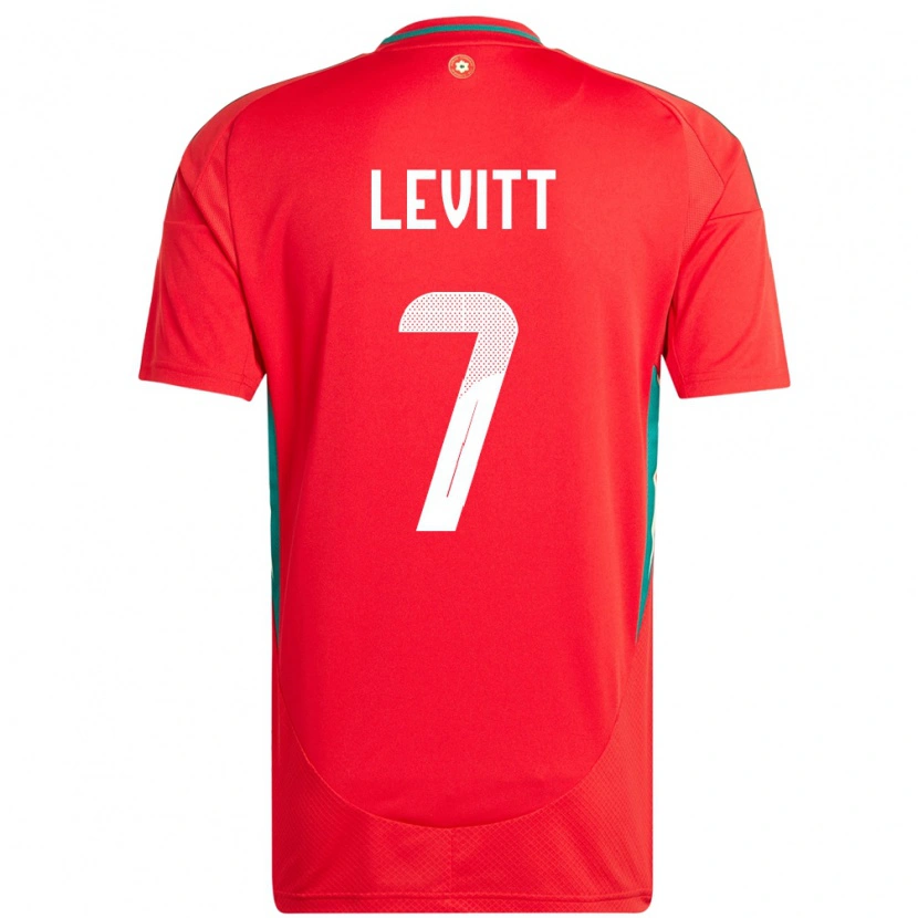 Danxen Kinder Wales Dylan Levitt #7 Rot Heimtrikot Trikot 24-26 T-Shirt