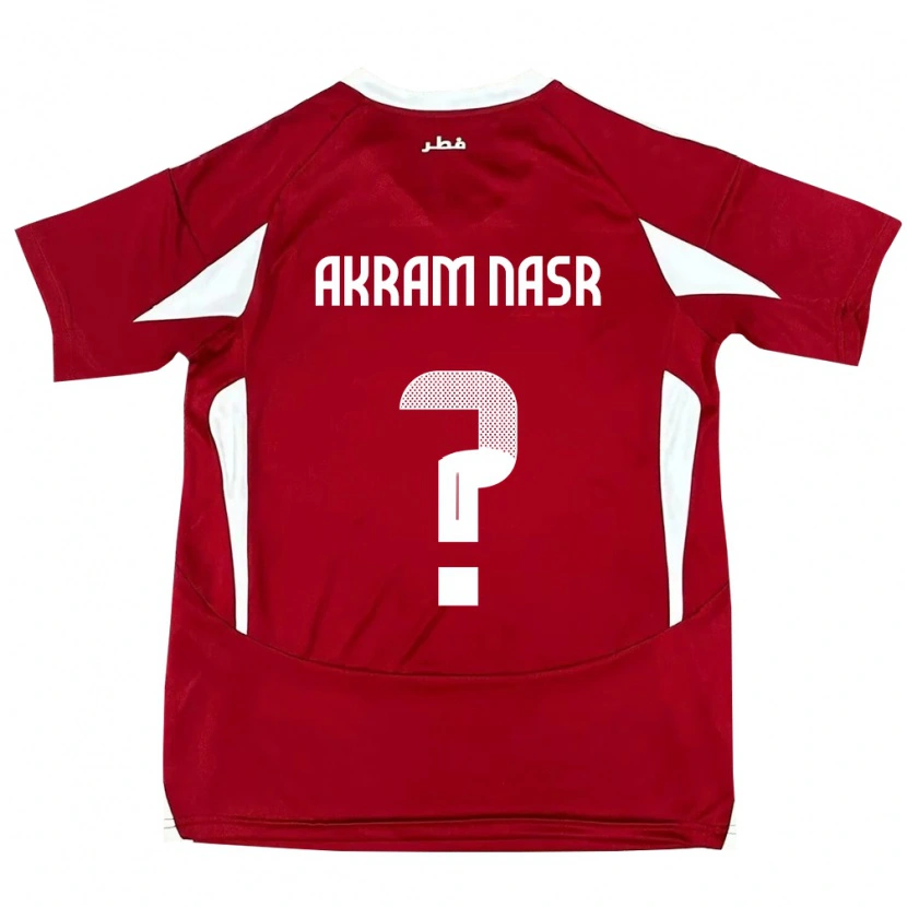 Danxen Kinder Katar Mohammed Akram Nasr #0 Rot Heimtrikot Trikot 24-26 T-Shirt
