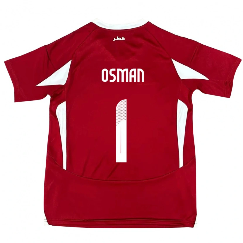 Danxen Kinder Katar Abubaker Osman #1 Rot Heimtrikot Trikot 24-26 T-Shirt