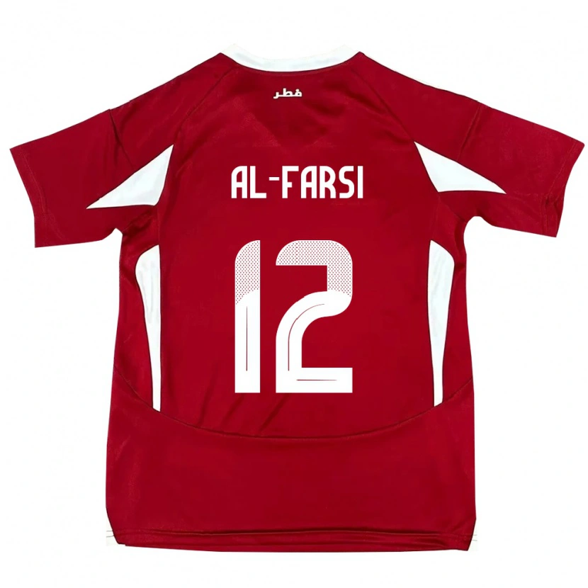 Danxen Kinder Katar Faiz Al-Farsi #12 Rot Heimtrikot Trikot 24-26 T-Shirt
