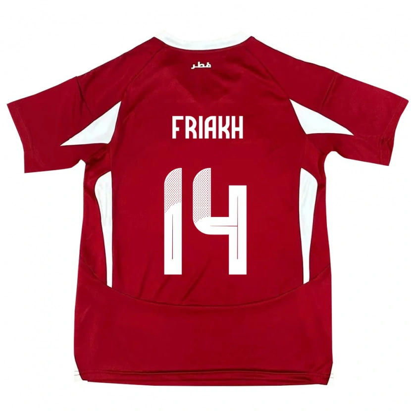Danxen Kinder Katar Jamil Friakh #14 Rot Heimtrikot Trikot 24-26 T-Shirt