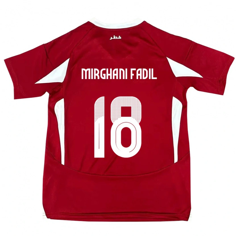 Danxen Kinder Katar Awab Mirghani Fadil #18 Rot Heimtrikot Trikot 24-26 T-Shirt