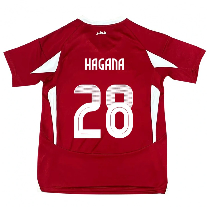 Danxen Kinder Katar Ahmed Hagana #28 Rot Heimtrikot Trikot 24-26 T-Shirt