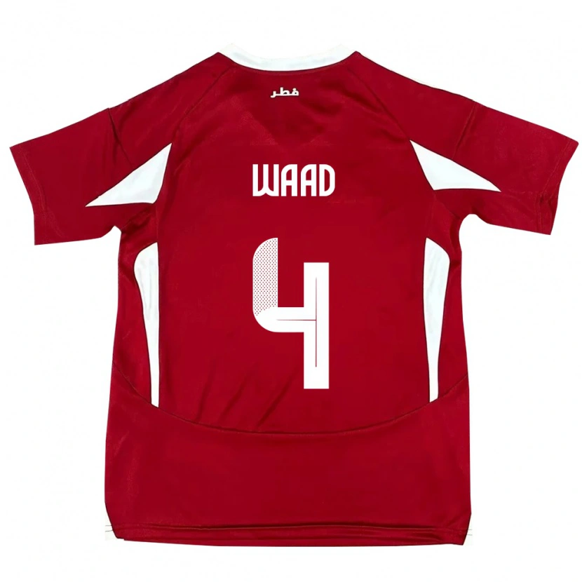 Danxen Kinder Katar Mohammed Waad #4 Rot Heimtrikot Trikot 24-26 T-Shirt