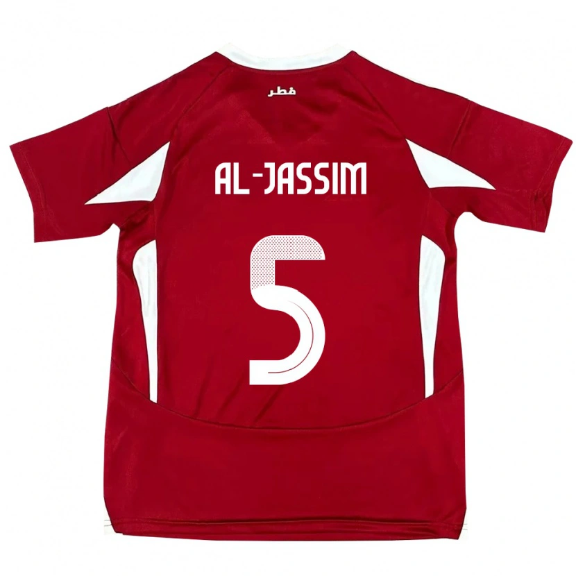 Danxen Kinder Katar Dana Al Jassim #5 Rot Heimtrikot Trikot 24-26 T-Shirt