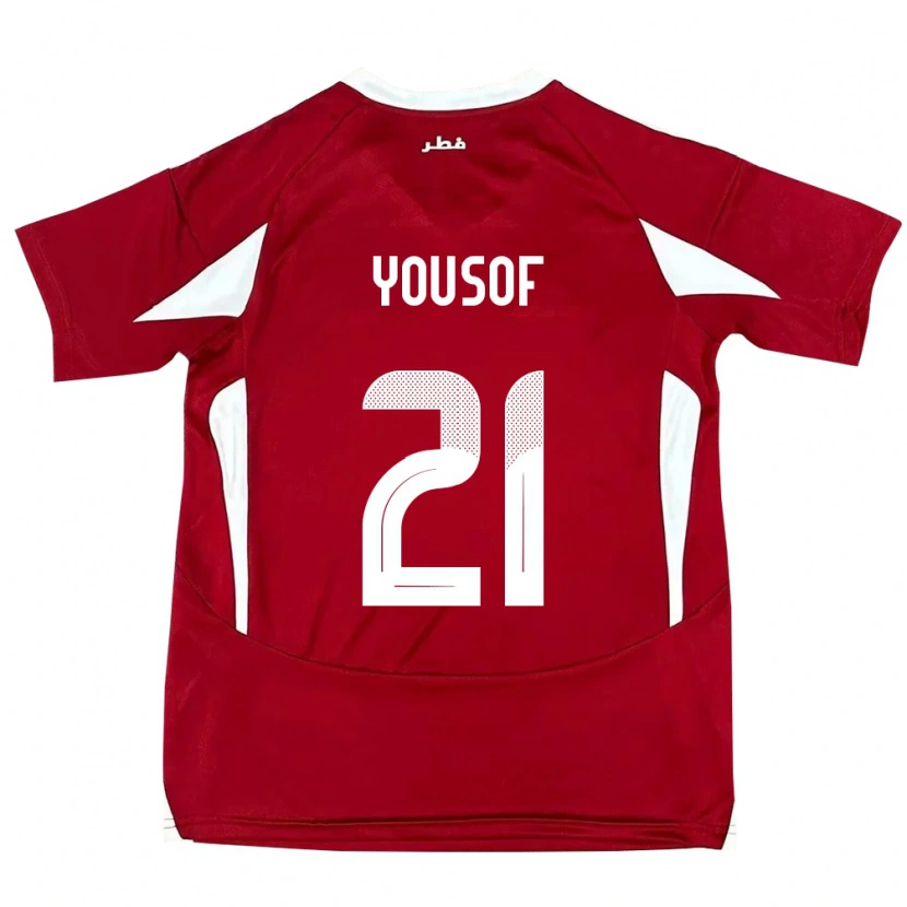 Danxen Kinder Katar Yousof Hassan #21 Rot Heimtrikot Trikot 24-26 T-Shirt