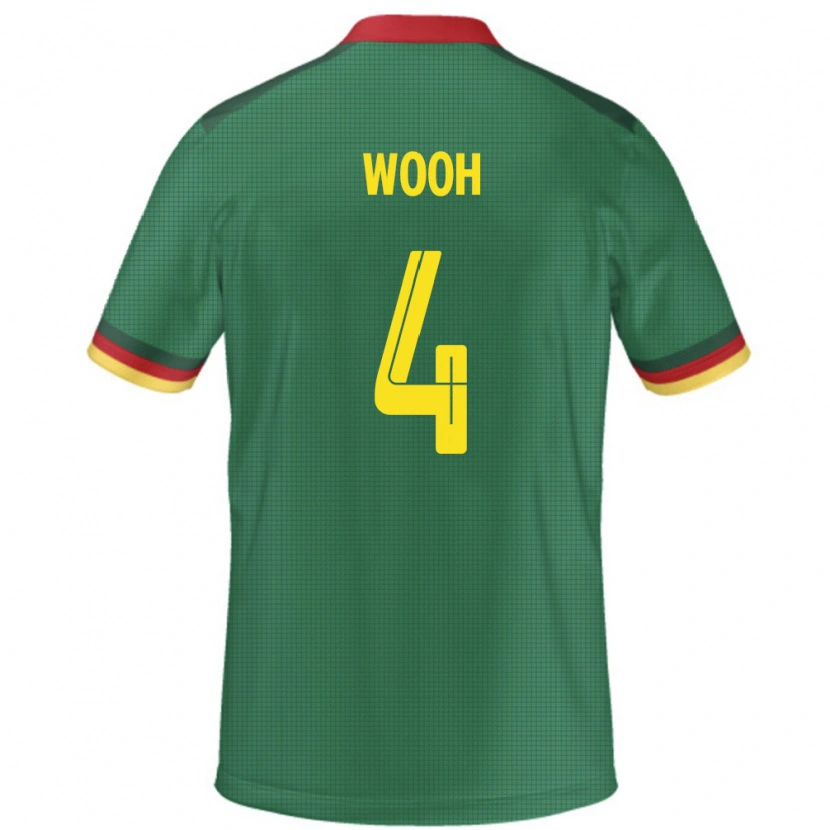 Danxen Kinder Kamerun Christopher Wooh #4 Grün Heimtrikot Trikot 24-26 T-Shirt