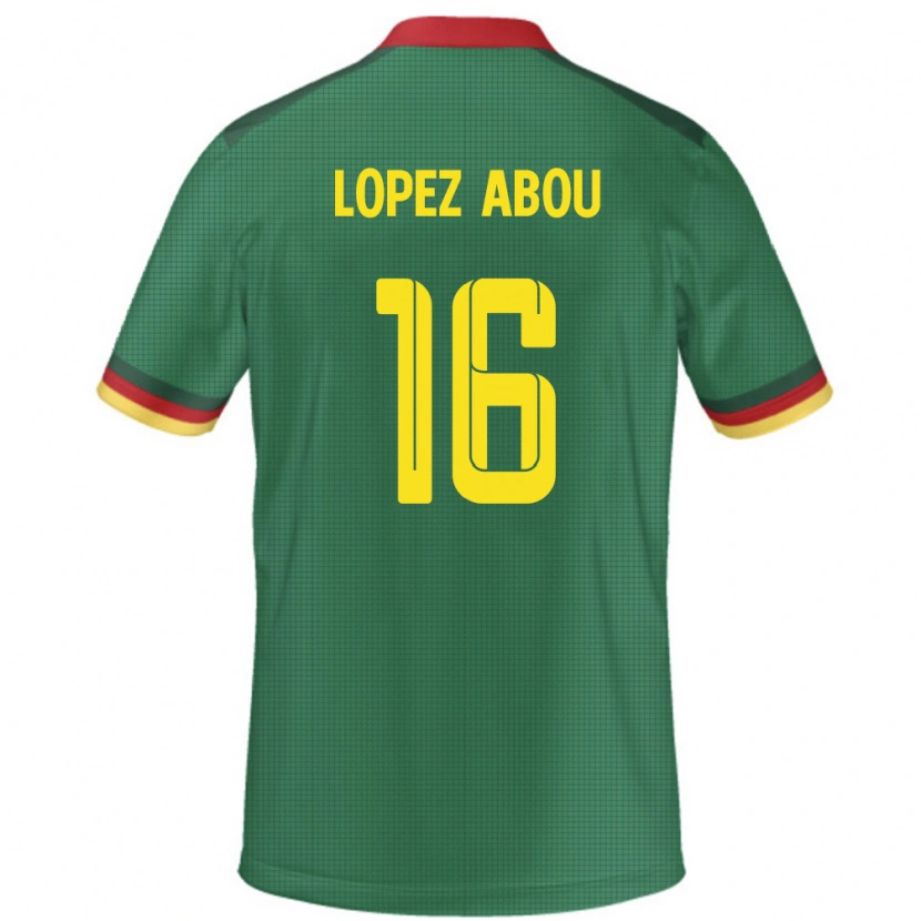 Danxen Kinder Kamerun Junior Lopez Abou #16 Grün Heimtrikot Trikot 24-26 T-Shirt