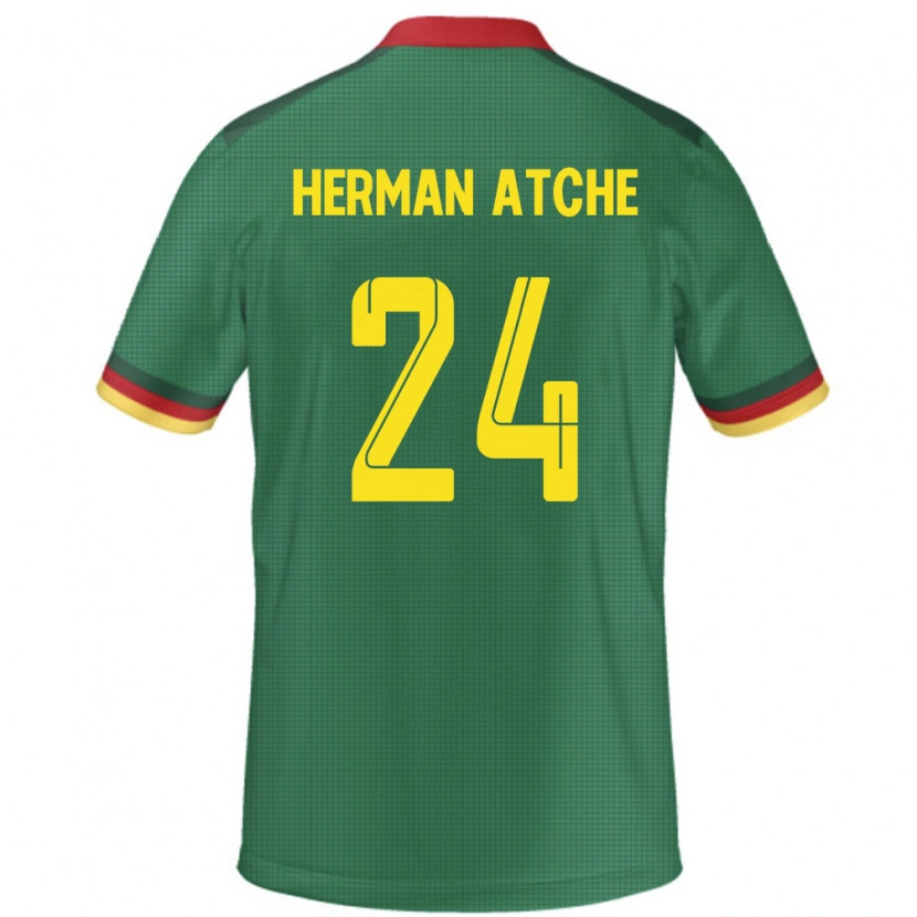 Danxen Kinder Kamerun Miguel Herman Atche #24 Grün Heimtrikot Trikot 24-26 T-Shirt