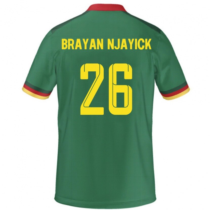 Danxen Kinder Kamerun Fils Brayan Njayick #26 Grün Heimtrikot Trikot 24-26 T-Shirt
