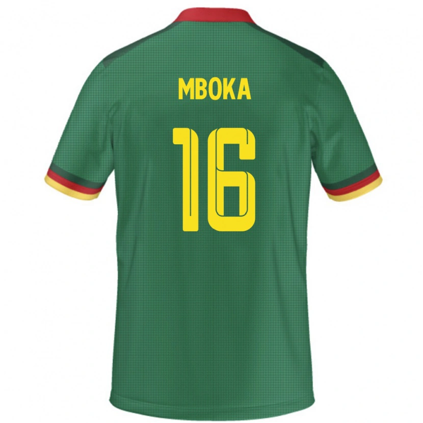 Danxen Kinder Kamerun Devis Epassy Mboka #16 Grün Heimtrikot Trikot 24-26 T-Shirt