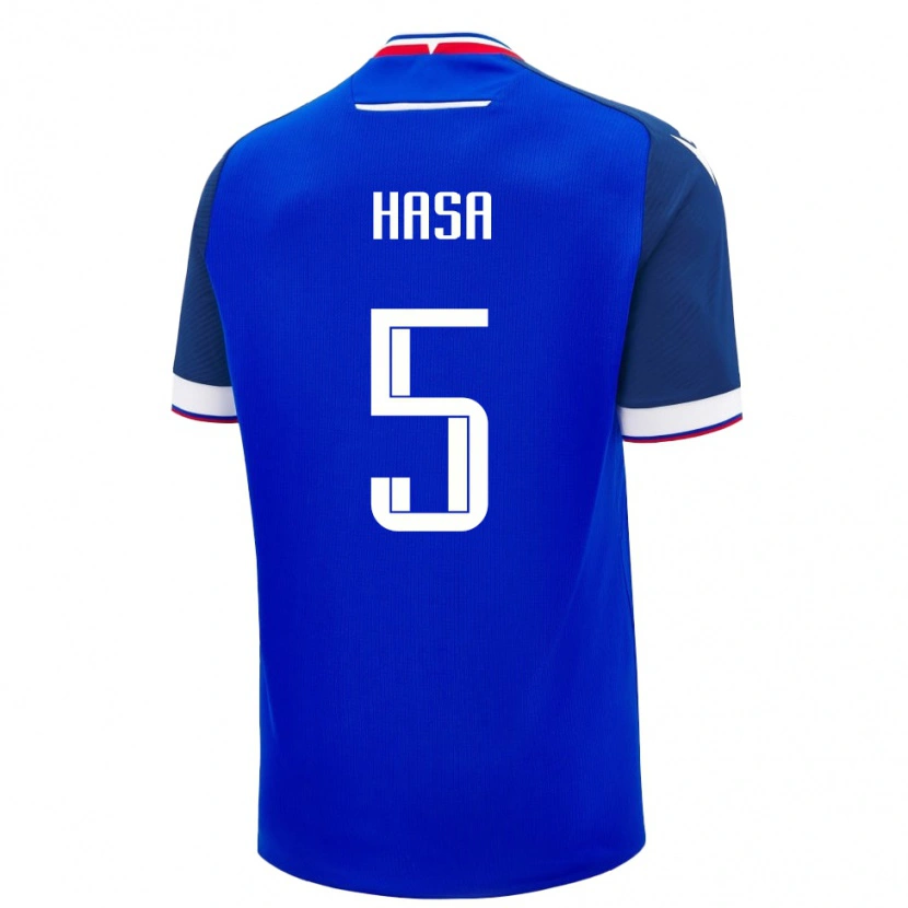 Danxen Kinder Slowakei Samuel Hasa #5 Blau Heimtrikot Trikot 24-26 T-Shirt