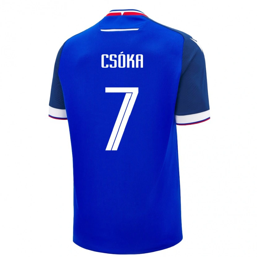 Danxen Kinder Slowakei Bálint Csóka #7 Blau Heimtrikot Trikot 24-26 T-Shirt
