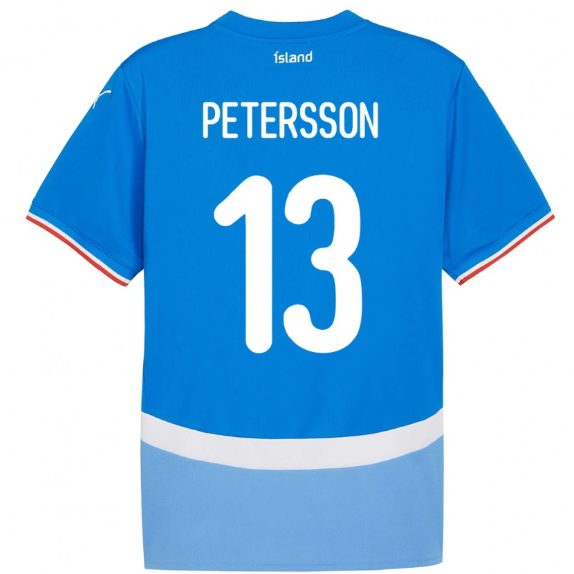Danxen Kinder Island Lúkas Petersson #13 Blau Heimtrikot Trikot 24-26 T-Shirt