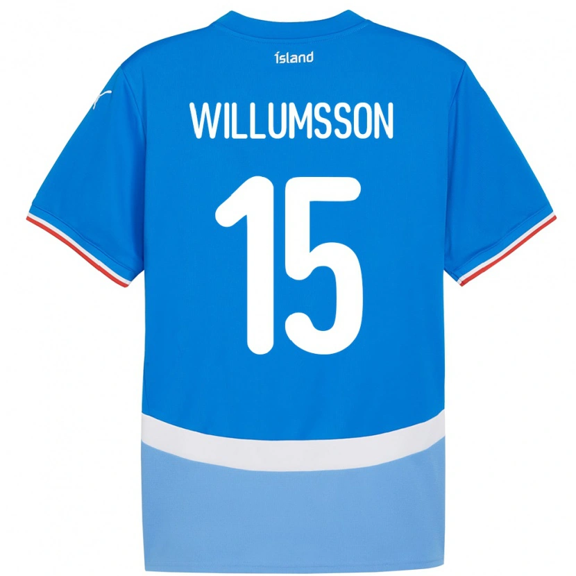 Danxen Kinder Island Willum Thór Willumsson #15 Blau Heimtrikot Trikot 24-26 T-Shirt