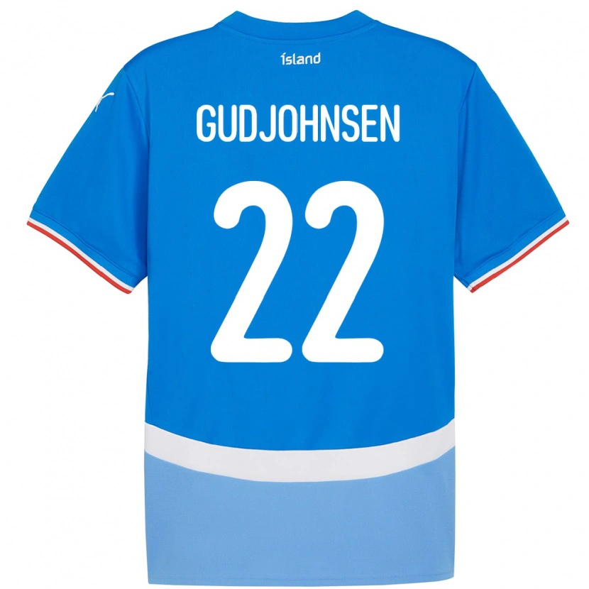 Danxen Kinder Island Andri Gudjohnsen #22 Blau Heimtrikot Trikot 24-26 T-Shirt