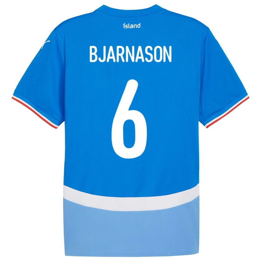Danxen Kinder Island Jóhannes Kristinn Bjarnason #6 Blau Heimtrikot Trikot 24-26 T-Shirt